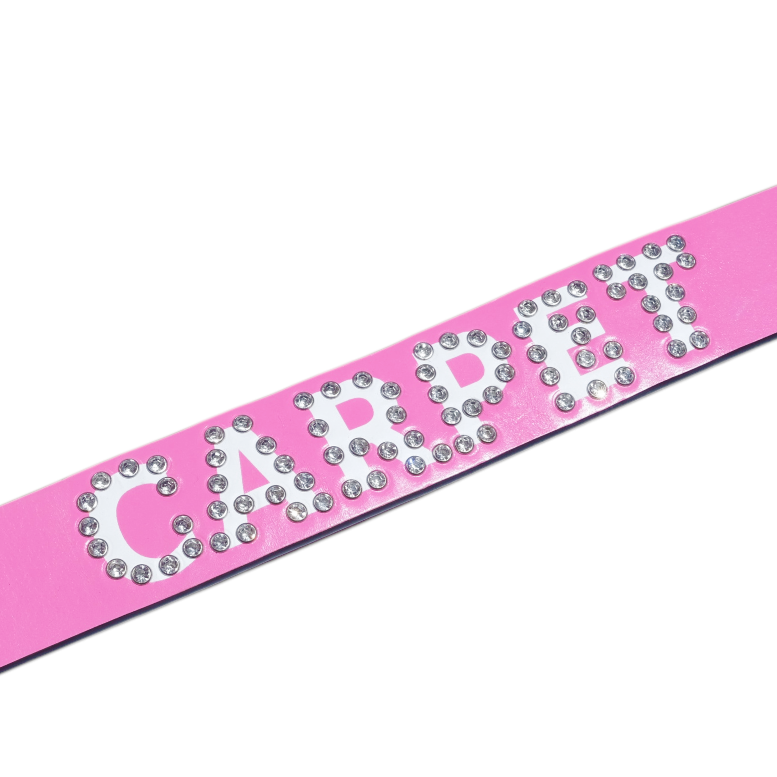 Rhinestone Leather Belt - Hot Pink — Carpet Company
